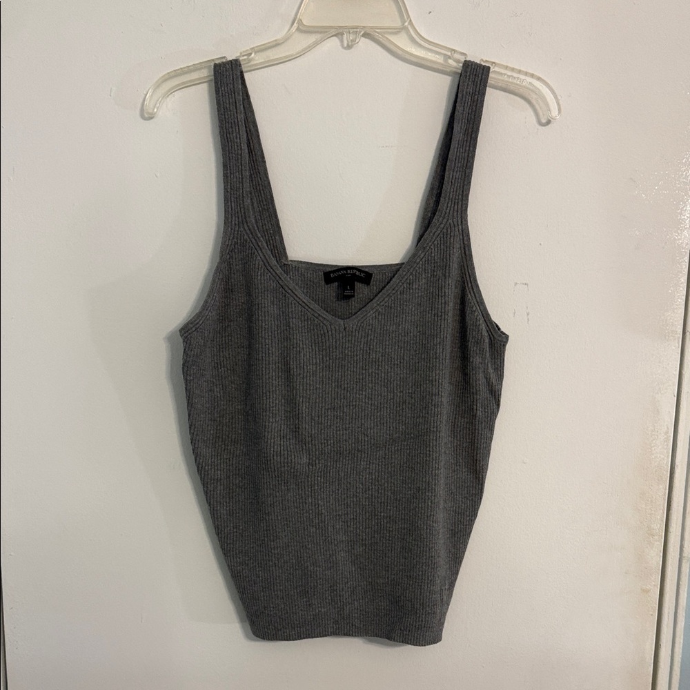 Banana Republic Charcoal Ribbed Tank Top